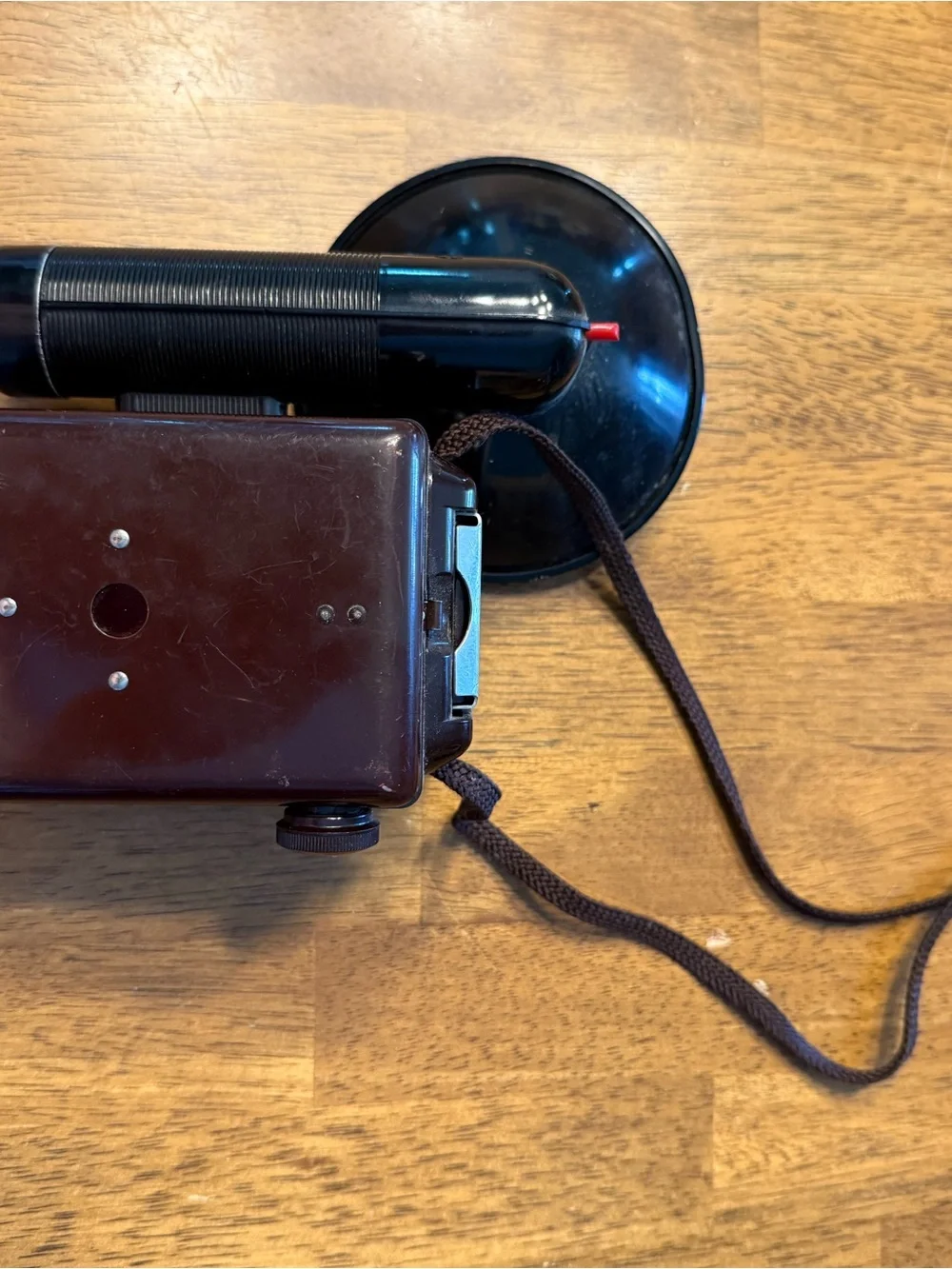 Retro Dual-Lens Film Camera with Flash - Brown and Silver
